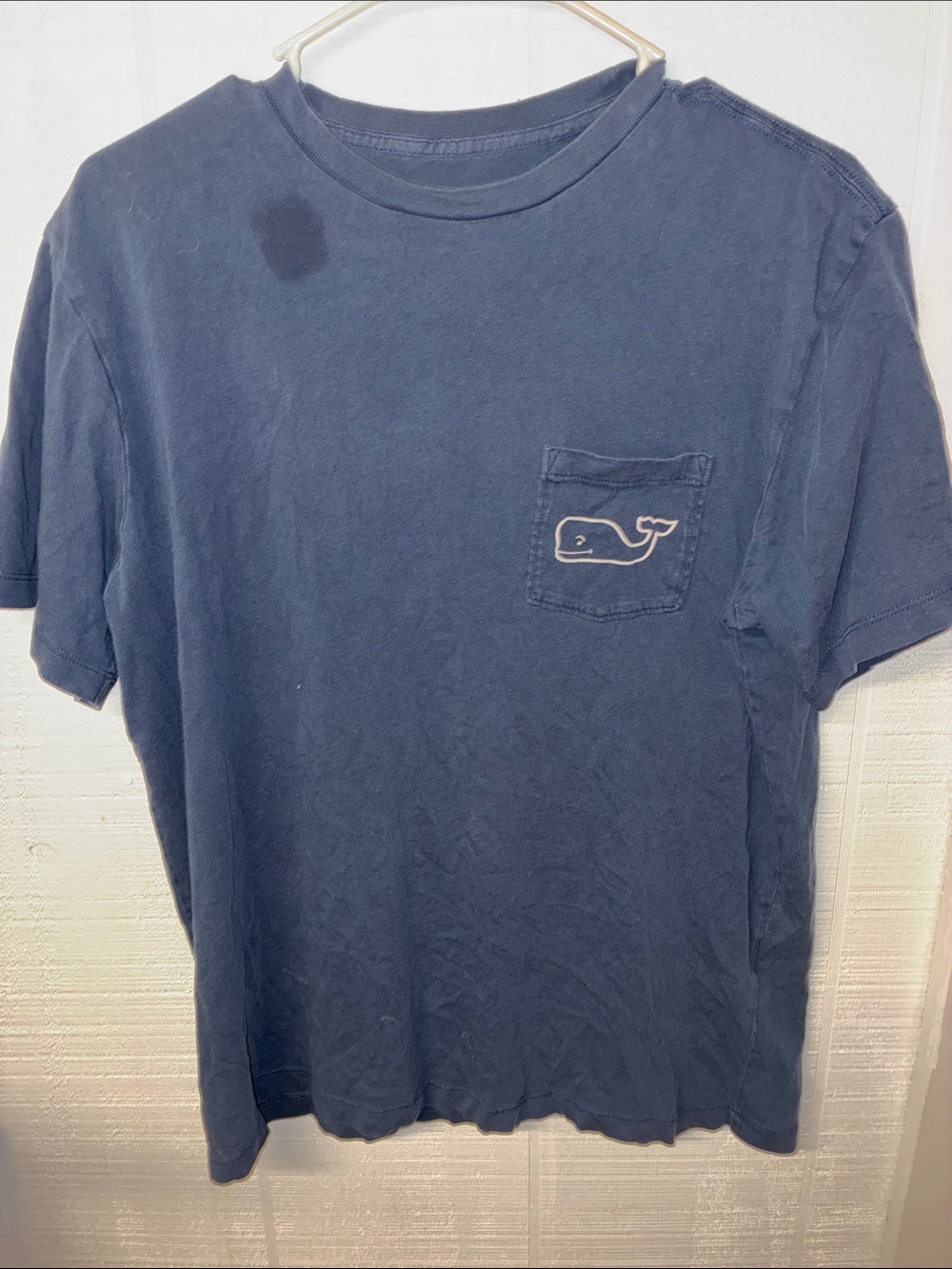 Vineyard Vines Navy Short-Sleeve Pocket Tee with Whale Patch